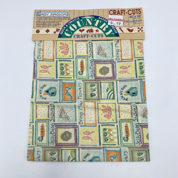 Daisy Kingdom Country Craft-Cuts Fabric, 45" x 24" Panel; Bunny Bear Patch - Picture 1 of 3